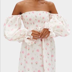 SLEEPER Atlanta Linen Dress Roses - S/M